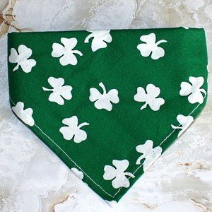 HAND CRAFTED Bandana St. Patrick's Day Green White Dog Pet Scarf Accessory